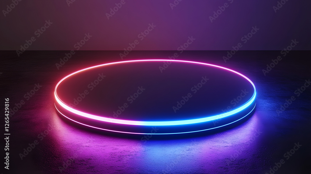 An abstract background with neon lights and geometric shapes creates an atmosphere of futuristic elegance
An abstract background with neon lights and geometric shapes creates an atmosphere of futuristic elegance