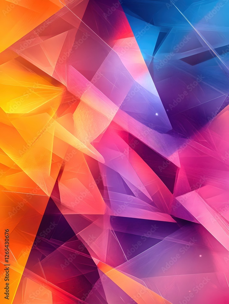 Fototapeta premium Dynamic Abstract Composition with Geometric Shapes and Vibrant Color Palette Design