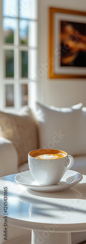 Wallpaper Mural Close-up morning coffee on the table in the living room. Torontodigital.ca