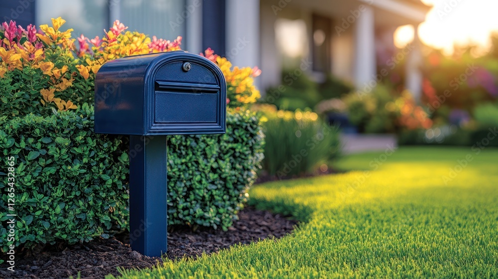 Suburban mailbox sunset garden home Suburban mailbox sunset garden home