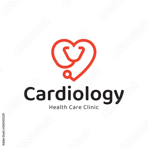 Cardiology medical care logo design.