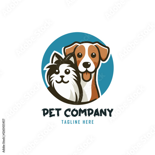 Vector Pet Shop Logo Design Template. Pet company logo. Dog and cat animal pet logo design inspiration. Pet company monogram