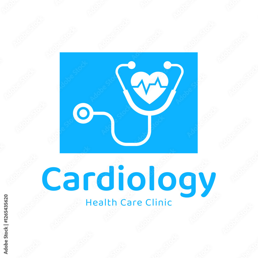 Fototapeta premium Cardiology medical care logo design.
