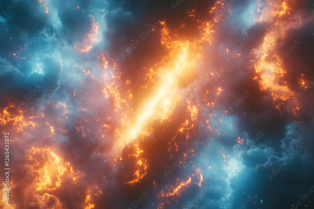 Fototapeta premium visualization of fractal nebula