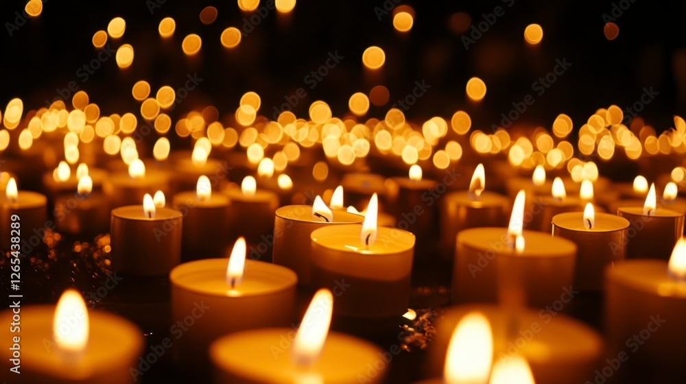Glowing Candles Illuminating the Night with Warm Light Ambiance. Glowing Candles Illuminating the Night with Warm Light Ambiance.