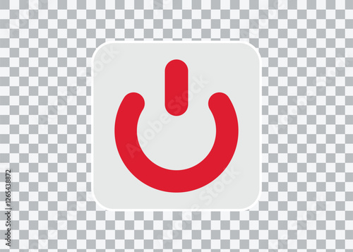 power button on red background