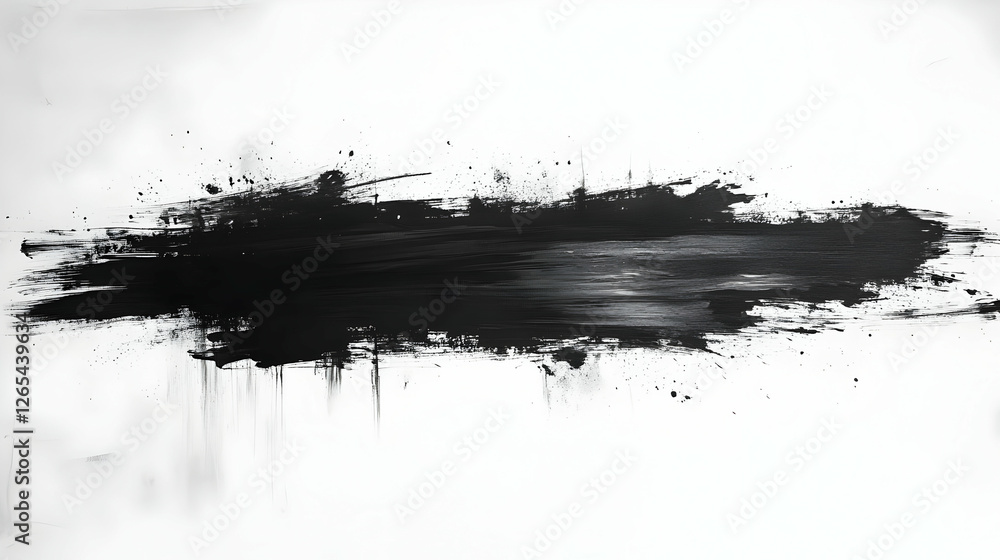 Abstract Black Paint Stroke On White Background Abstract Black Paint Stroke On White Background