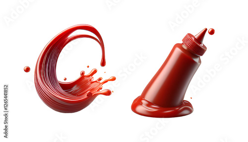 Ketchup sauce isolated on white background