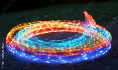 Vibrant Light Trails Photography Circular Design