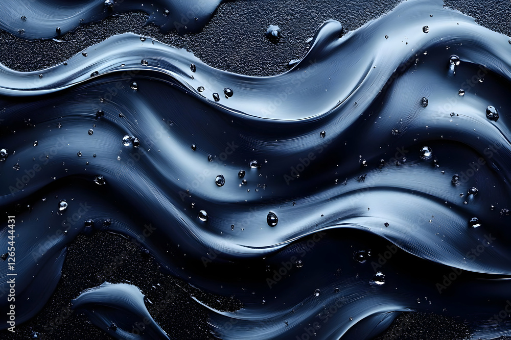 Abstract Dark Blue Metallic Wavy Texture Abstract Dark Blue Metallic Wavy Texture