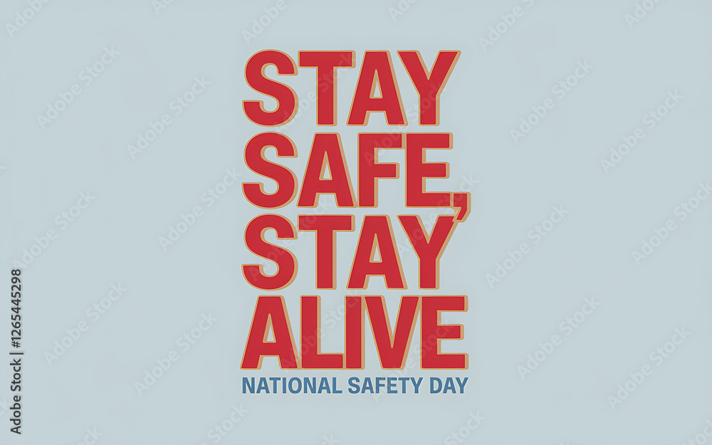 Fototapeta premium National Safety Day: Cyclist on the Road, Safety Day, National Safety Day Poster, National Safety Day Banner, Post,