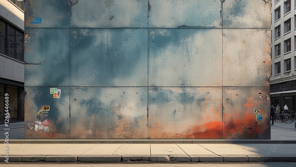Fototapeta premium A blank street concrete wall for mural