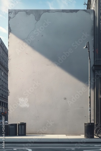 A blank street concrete wall for mural