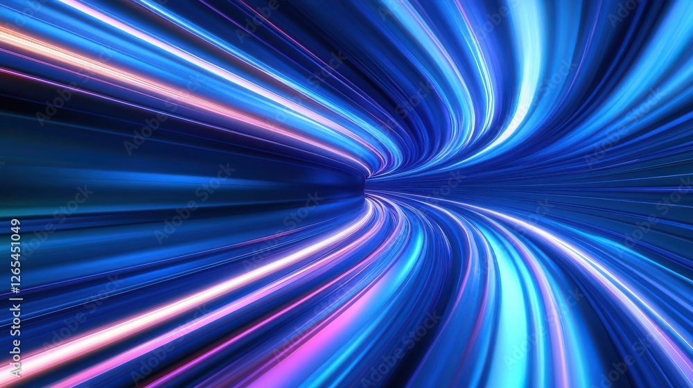 3D render, an abstract futuristic background with a neon light tunnel tube and a speed motion blur effect. 3D render, an abstract futuristic background with a neon light tunnel tube and a speed motion blur effect.