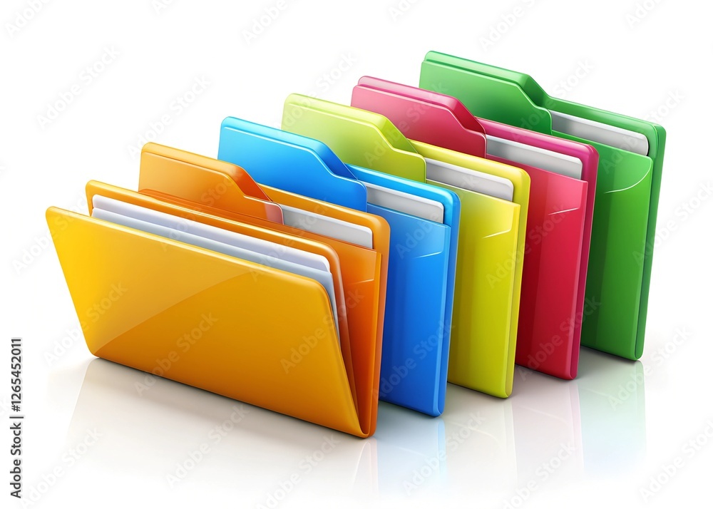 Bright binder office folders isolated on white
Bright binder office folders isolated on white