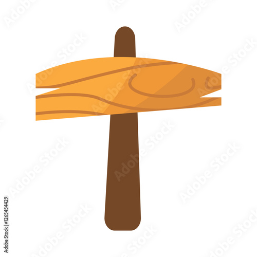 Wodden sign board illustration. Cartoon wooden pointers. Wood pointer stick, arrows sign. Ui game board, road plank or direction signpost. Isolated blank panel recent vector