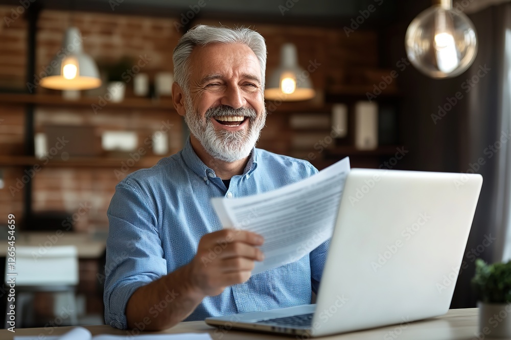 Mature Executive Reading Papers and Using Computer in a Business Setting Mature Executive Reading Papers and Using Computer in a Business Setting