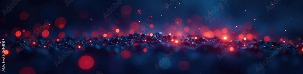 Fototapeta premium A scattering of glowing lights in the darkness, nature, stellar