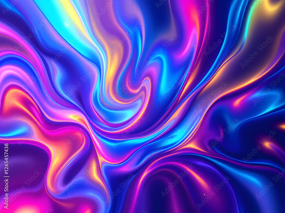 Obraz premium Dynamic swirls of vibrant colors blending in a fluid, abstract design with a luminous glow.