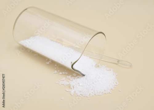 Sodium hydroxide, also known as lye and caustic soda.