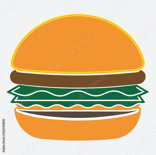 a hamburger silhouette vector art illustration, vector illustration of a hamburger