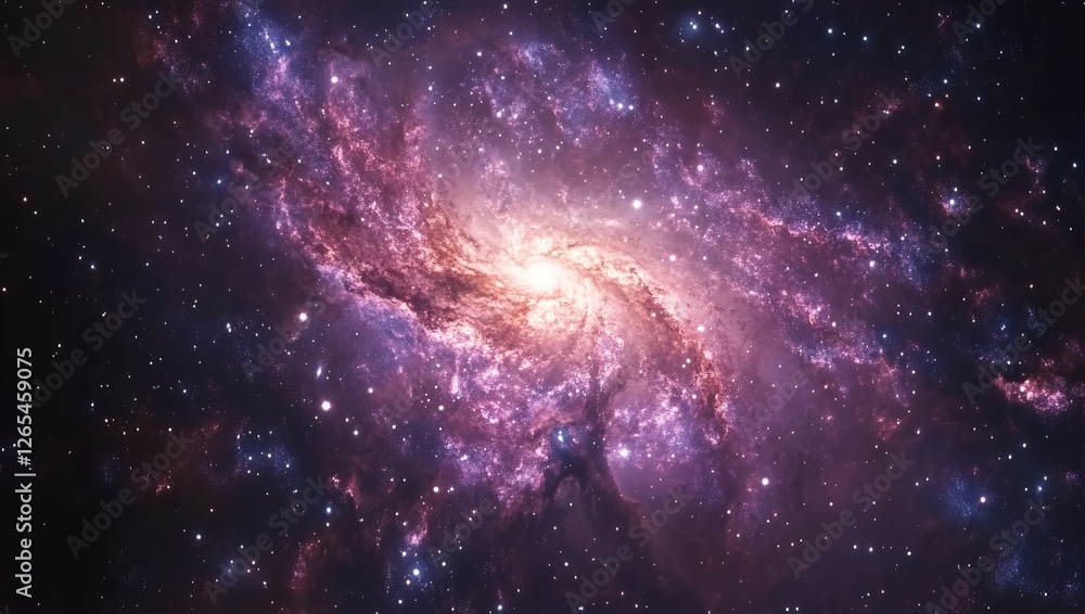 Majestic Spiral Galaxy Cosmic Background Image Featuring Vibrant Nebula and Sparkling Stars Majestic Spiral Galaxy Cosmic Background Image Featuring Vibrant Nebula and Sparkling Stars