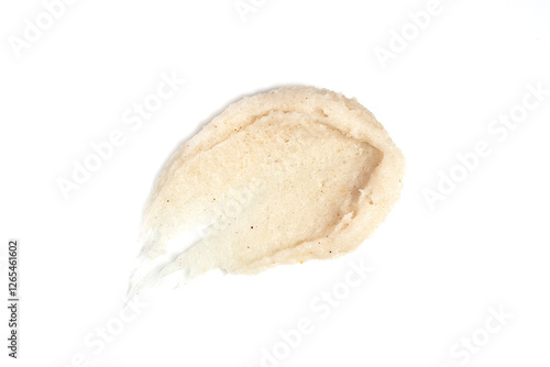 Body or face scrub smear, cosmetics skincare texture swatch, body or face peeling