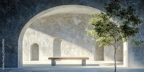 Serene Courtyard: Sunlight ...