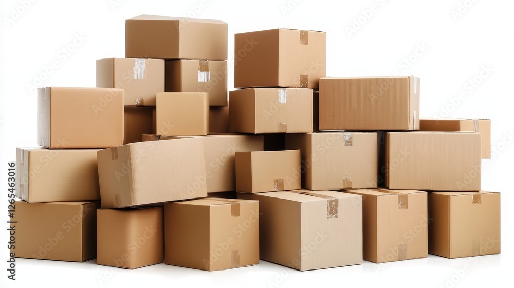 Fototapeta premium Professional Movers Packing Boxes, Generative AI