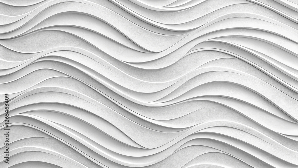 Obraz premium Abstract White Wave Wall Panel Texture Background