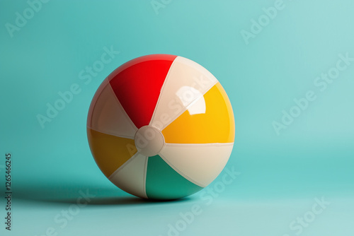 colorful beach ball resting on vibrant turquoise background, perfect for summer fun and outdoor activities Free Download colorful beach ball resting on vibrant turquoise background, perfect for summer fun and outdoor activities - GFXLoad