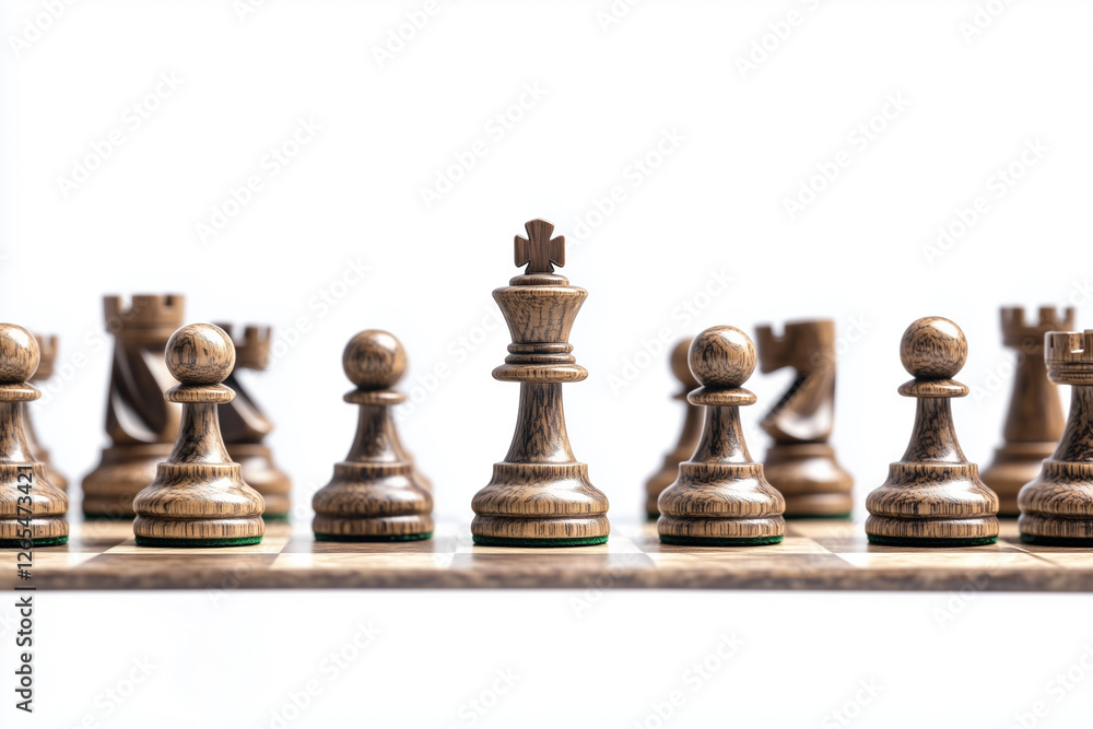 Selective focus chess on board game isolated on white background, Chess board with chess piece. Selective focus chess on board game isolated on white background, Chess board with chess piece.