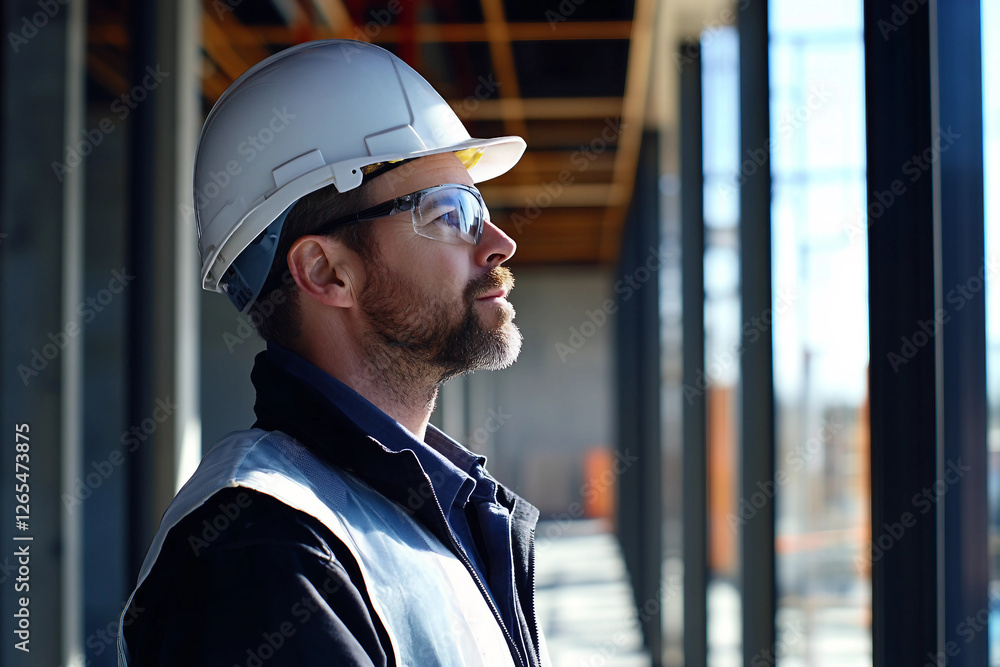 Generative AI Image of an Architect Inspecting a Residential Building Construction Site Generative AI Image of an Architect Inspecting a Residential Building Construction Site