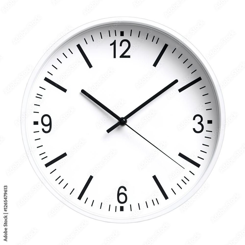 Wall clock. Simple wall clock. Minimalist watch. Classic design wall clock. Analog clock. Vector illustration Wall clock. Simple wall clock. Minimalist watch. Classic design wall clock. Analog clock. Vector illustration
