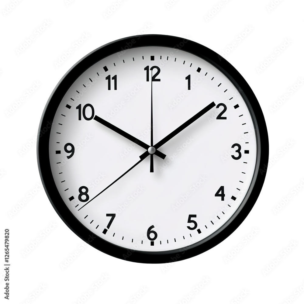 Wall clock. Simple wall clock. Minimalist watch. Classic design wall clock. Analog clock. Vector illustration Wall clock. Simple wall clock. Minimalist watch. Classic design wall clock. Analog clock. Vector illustration