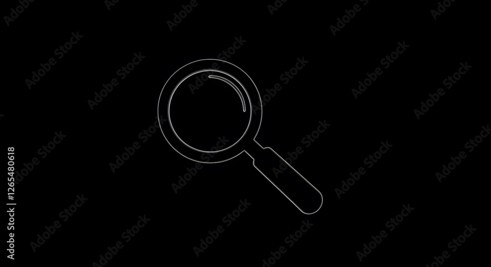 Magnifying Glass Outline on Dark Background Simple Search Icon Magnifying Glass Outline on Dark Background Simple Search Icon