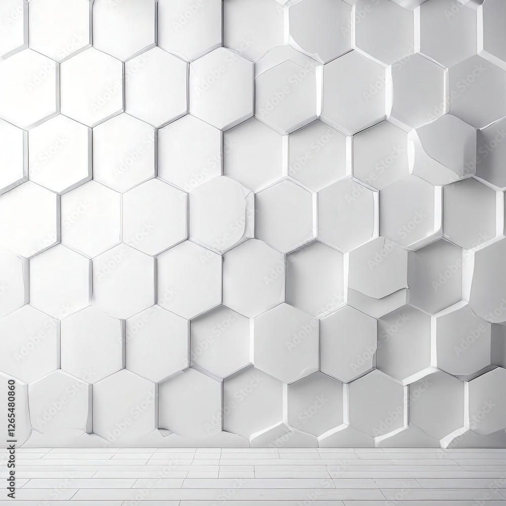 Fototapeta premium the AI Image Generator, Modern Abstract 3D Hexagon Pattern With Monochromatic