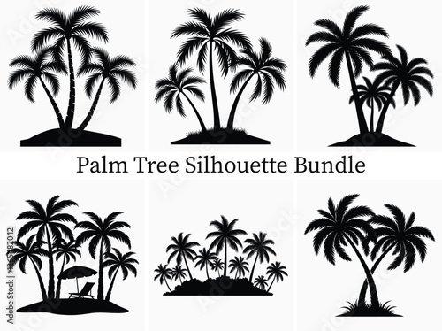 Minimalist Palm Tree Silhouette Design Bundle