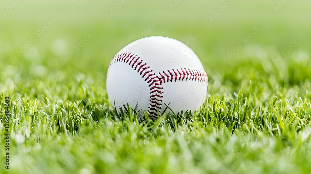 custom made wallpaper toronto digitalWhite Baseball With Red Stitches On Green Grass Sports Field