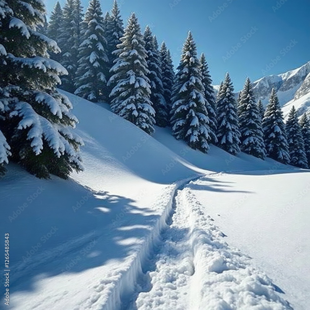 Fototapeta premium Contoured white snowscape with dark hints of shadow, snowbank, snowdrift