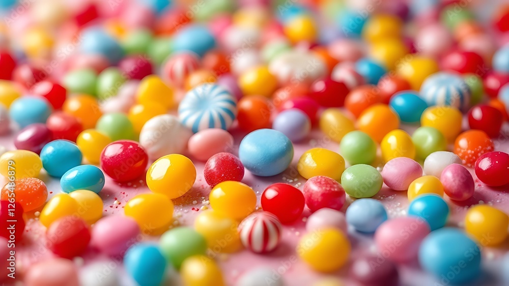 Close-up large pile colorful candies are various illustration of different bright Close-up large pile colorful candies are various illustration of different bright