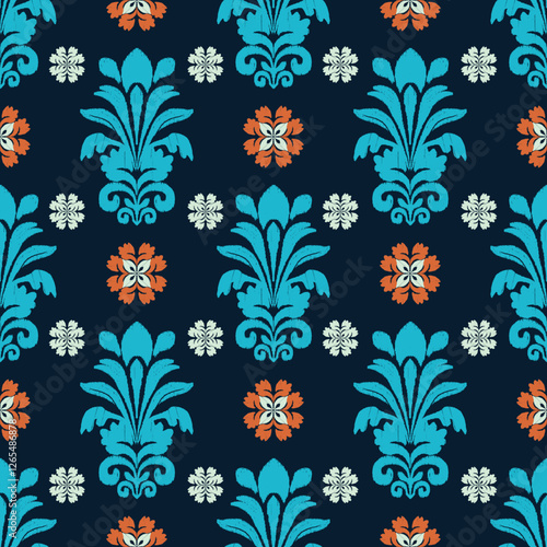 Damask seamless vector background. baroque style pattern.