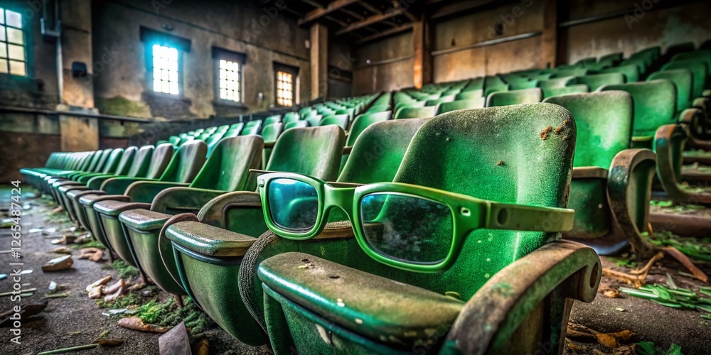 custom made wallpaper toronto digitalAbandoned Cinema: Retro Green 3D Glasses, Urban Exploration Photography
