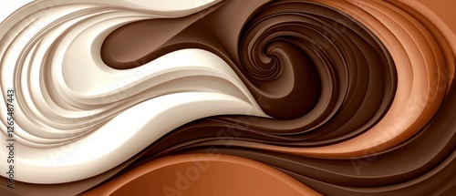 Wallpaper Mural A swirl of chocolate and white colors Torontodigital.ca