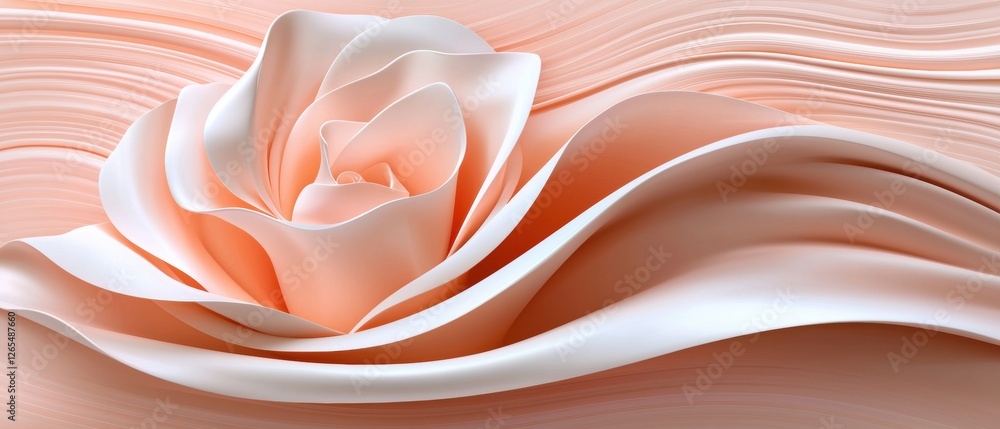 A rose is depicted in a pink and white color scheme A rose is depicted in a pink and white color scheme