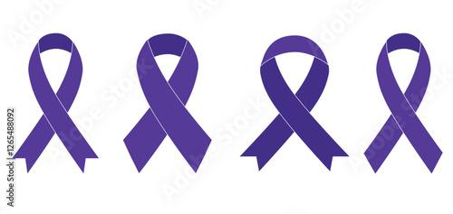 Purple ribbon icon International Overdose Awareness Day design template good for celebration. ribbon design template. flat design. eps 10.