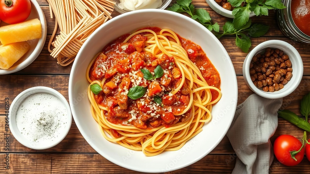 A person mixing cooked pasta with a delicious prepared sauce in a white ceramic bowl on a wooden table, pasta, delicious, wooden table A person mixing cooked pasta with a delicious prepared sauce in a white ceramic bowl on a wooden table, pasta, delicious, wooden table