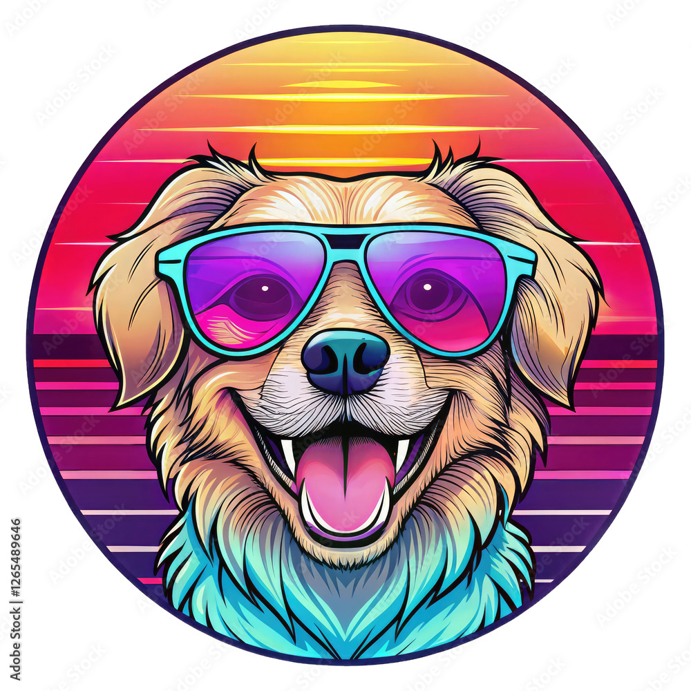 Naklejka premium dog with sunglasses