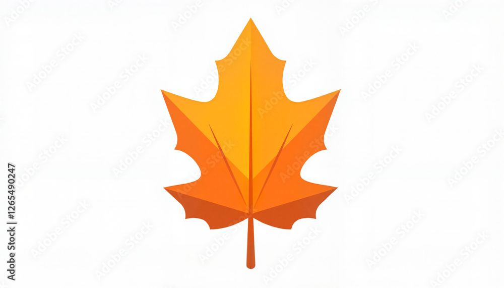 Fototapeta premium Orange maple leaf on white background