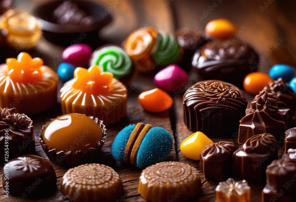 stunning macro showcasing vibrant colors textures unique intricately crafted confections, candy, sweets, chocolate, dessert, icing, toppings, pastries stunning macro showcasing vibrant colors textures unique intricately crafted confections, candy, sweets, chocolate, dessert, icing, toppings, pastries